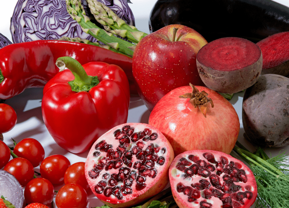 frutas y verduras rojas